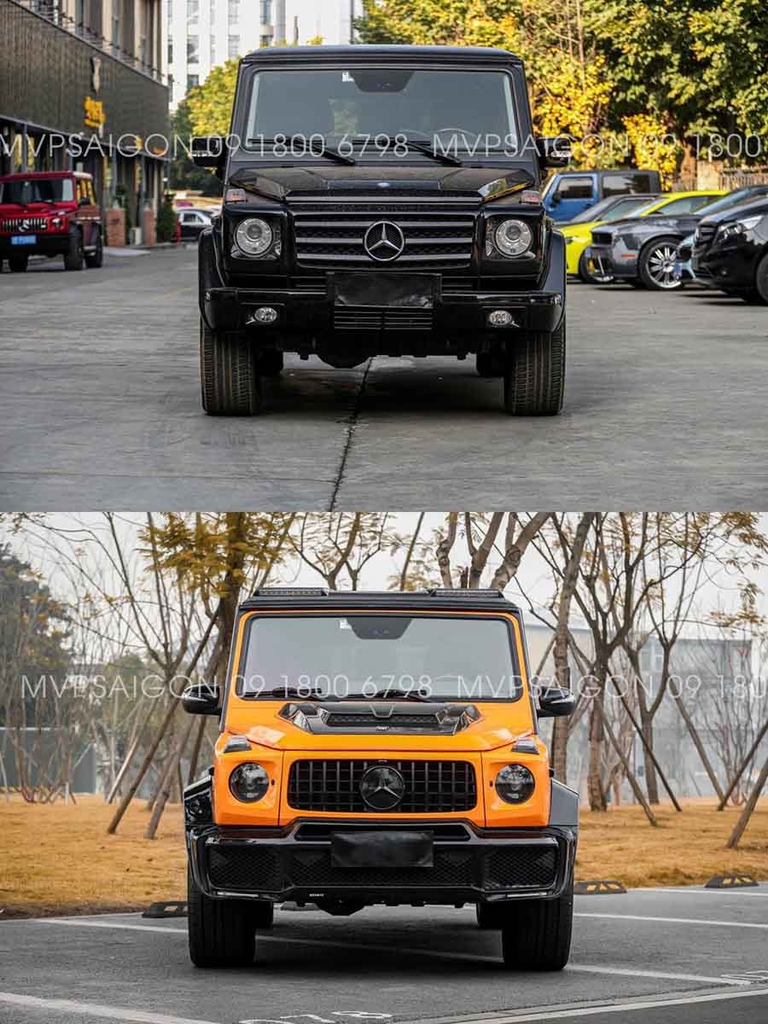 Benz G-class bọc da đổi màu nội thất cam Hermes