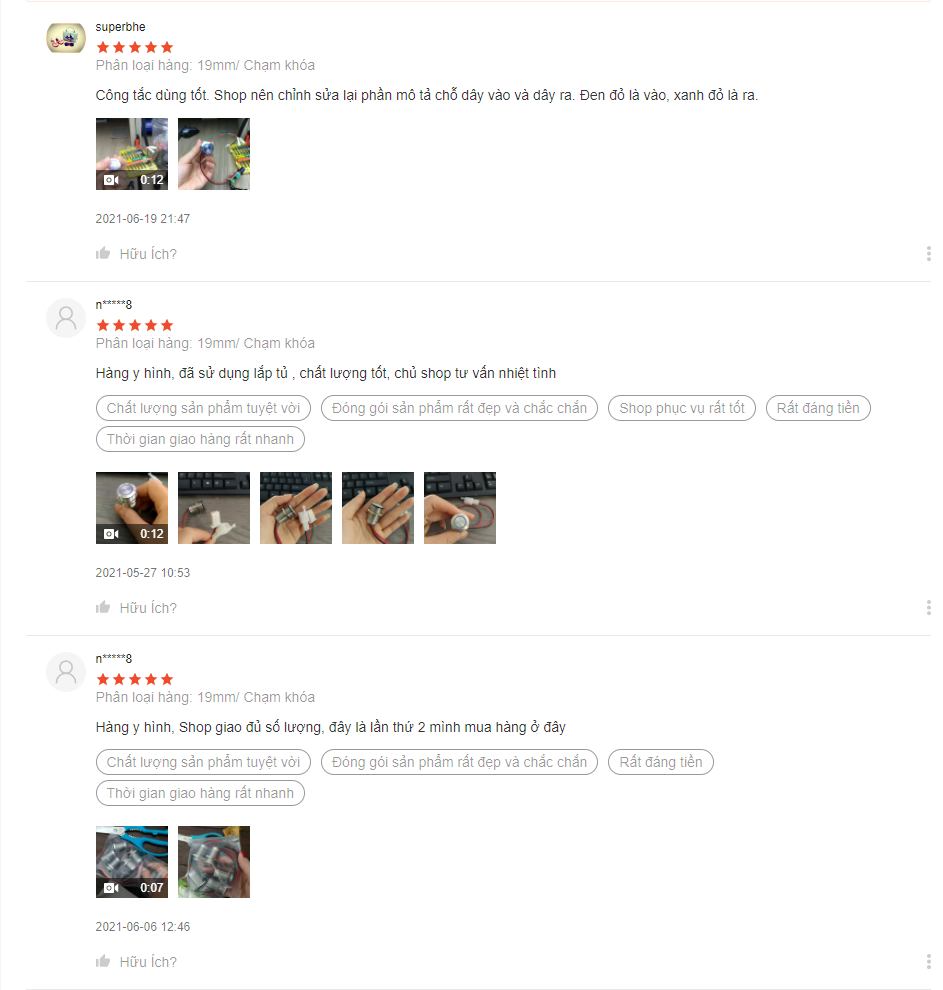 Công tắc 19mm kim loại cảm ứng