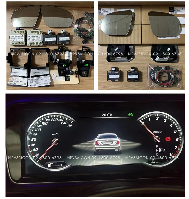 Cảnh Báo Điểm Mù Blind Spot Assist Chính Hãng Mercedes cho xe C - GLC - GLE - GLS (W205 - X253 - W167)