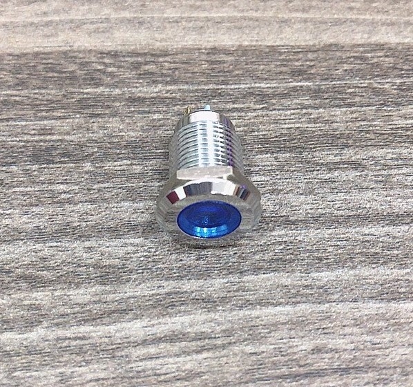 LED tín hiệu 12mm kim loại đầu bằng chống nước chống gỉ sét 12V  ô tô tàu thuyền tủ điện y tế ô tô