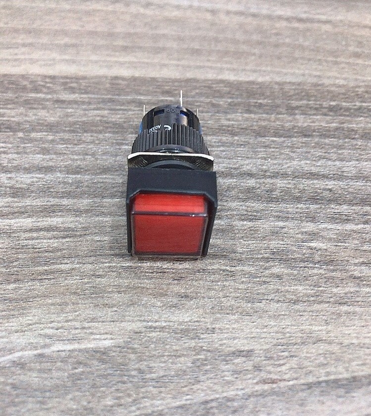 Công tắc 16mm mặt vuông thân nhựa nhấn nhả