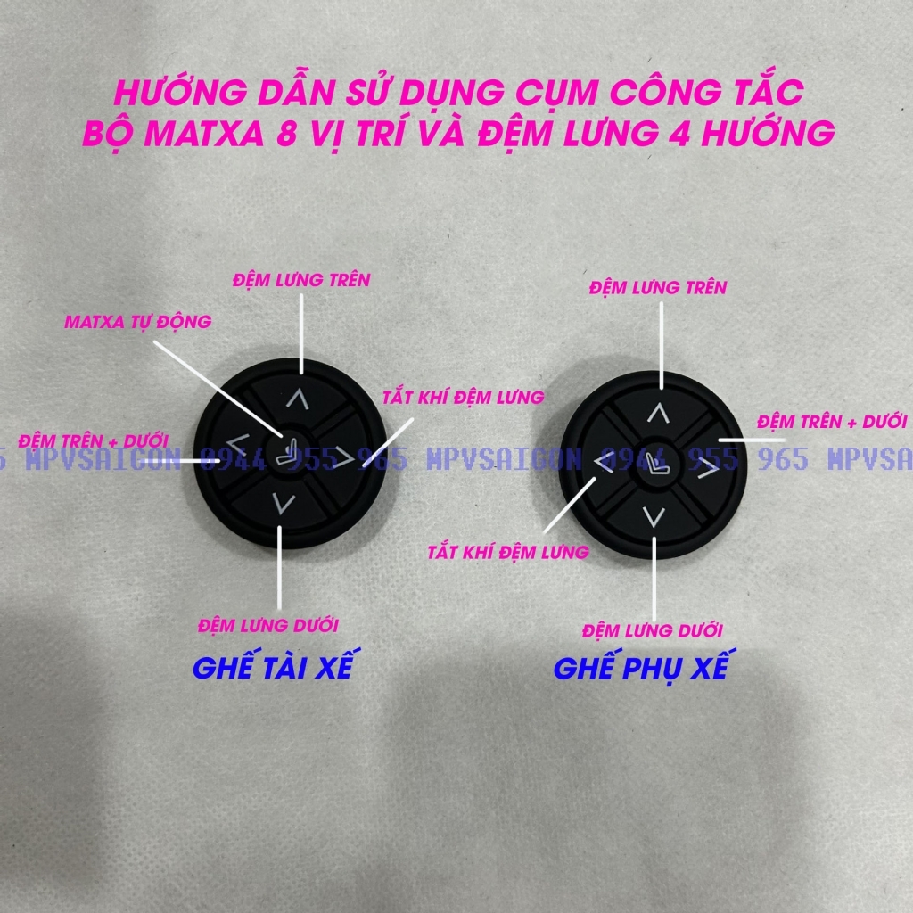 Nâng cấp - độ ghế matxa bóng hơi 8 vị trí và đệm lưng 4 hướng ghế kiểu Mercedes cao cấp