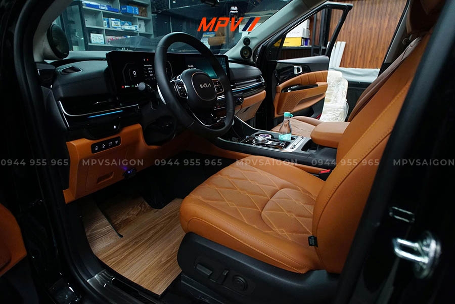 KIA CARNIVAL - COMBO TRƯỢT ĐIỆN 4 HƯỚNG HÀNG 2 VÀ SÀN VÂN GỖ CAO CẤP