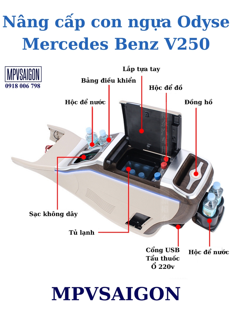 Con ngựa bệ tì tay Mercedes Benz V250 mẫu 2025