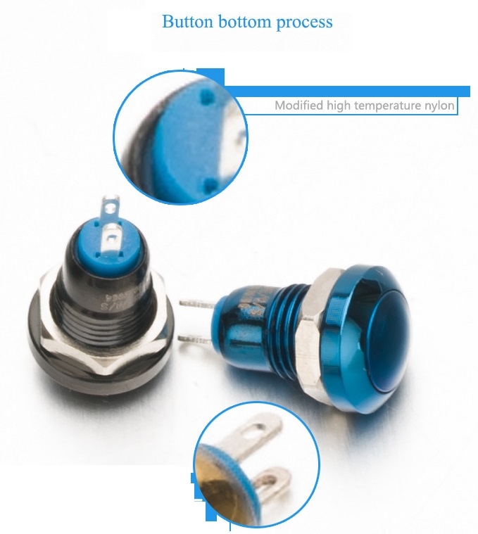 Công tắc 8mm kim loại chân hàn dây