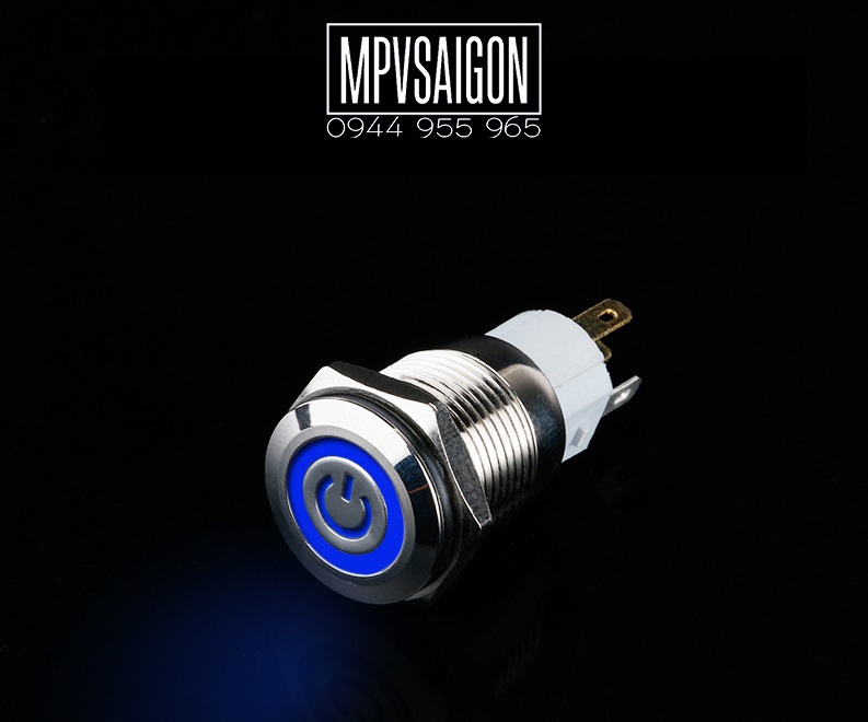 Công tắc 16mm LED nguồn thân ngắn nhấn nhả 3V