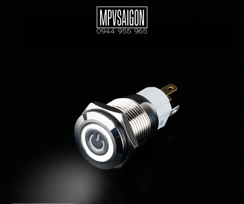 Công tắc 16mm LED nguồn thân ngắn nhấn nhả 3V