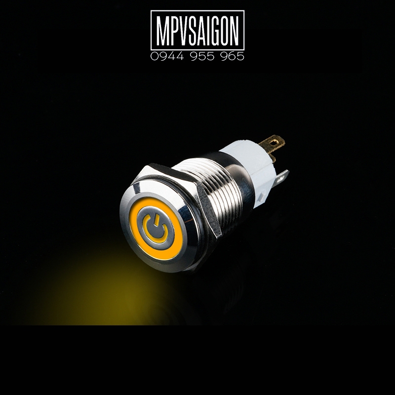 Công tắc 16mm LED nguồn thân ngắn nhấn nhả 3V