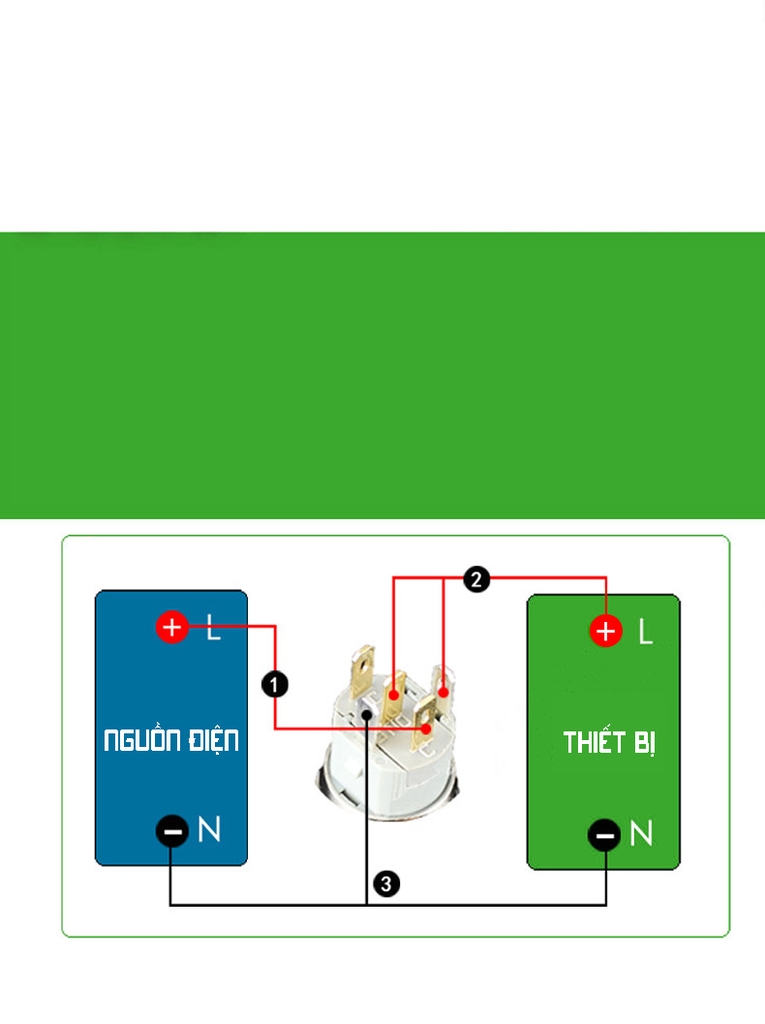 Công tắc 16mm LED nguồn thân ngắn nhấn nhả 3V