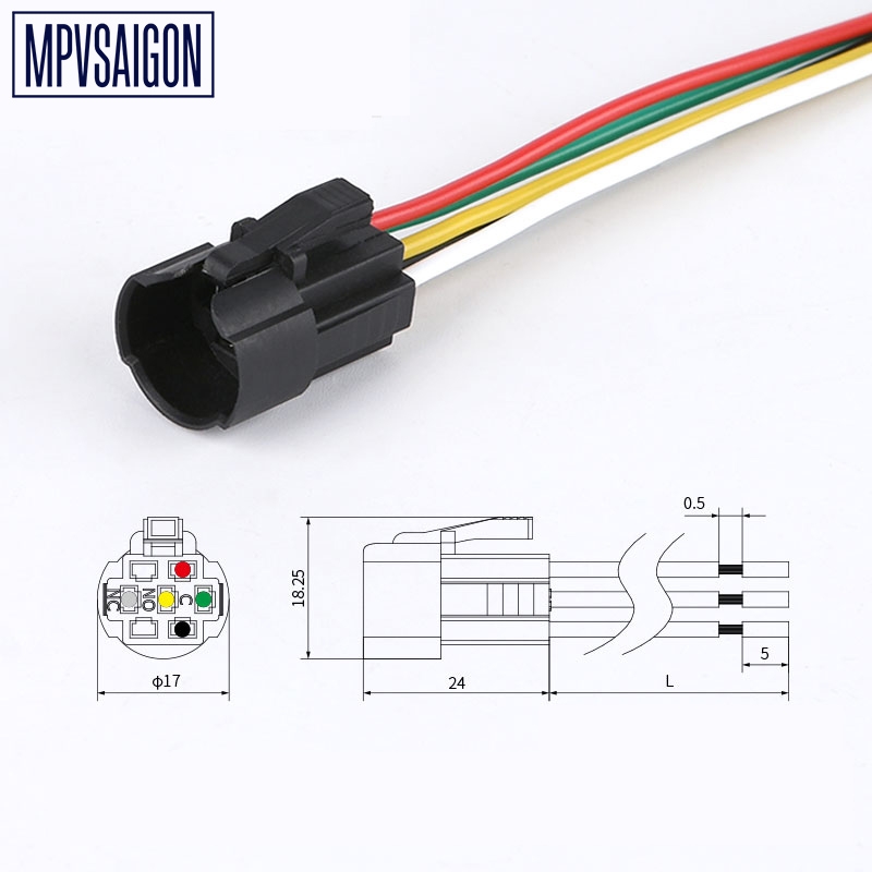 Công tắc kim loại 16mm LED tròn vỏ đen 12V~24V