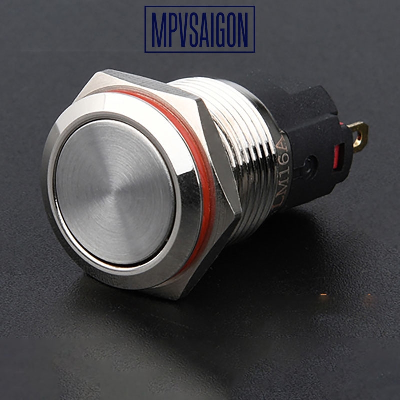 Công tắc 16mm kim loại chân giắc cắm