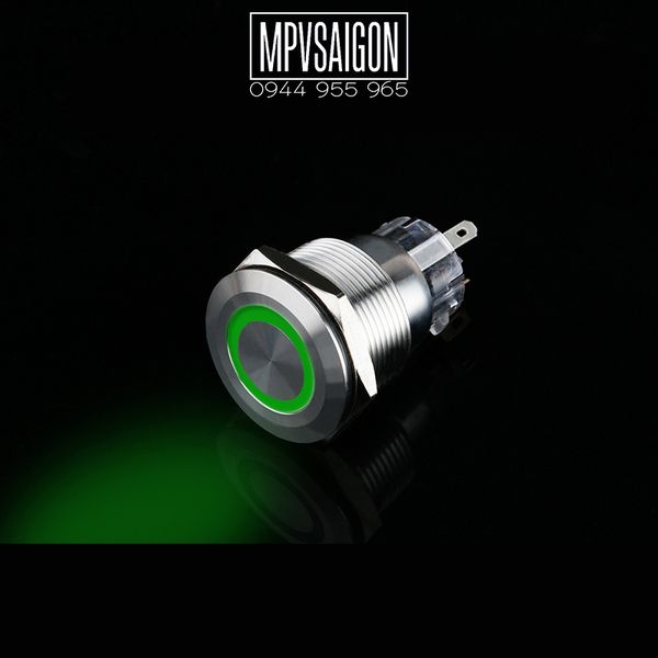Công tắc 22mm LED tròn 220v nhấn khóa/ Lock