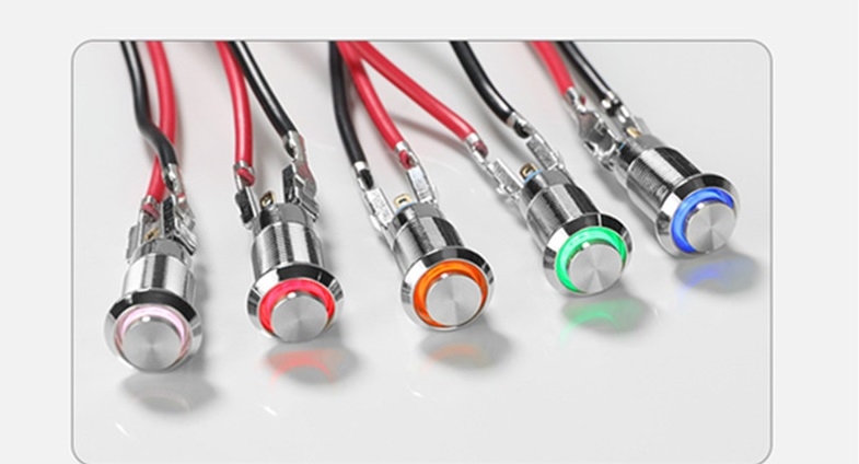 Công tắc 8mm kim loại chân hàn dây