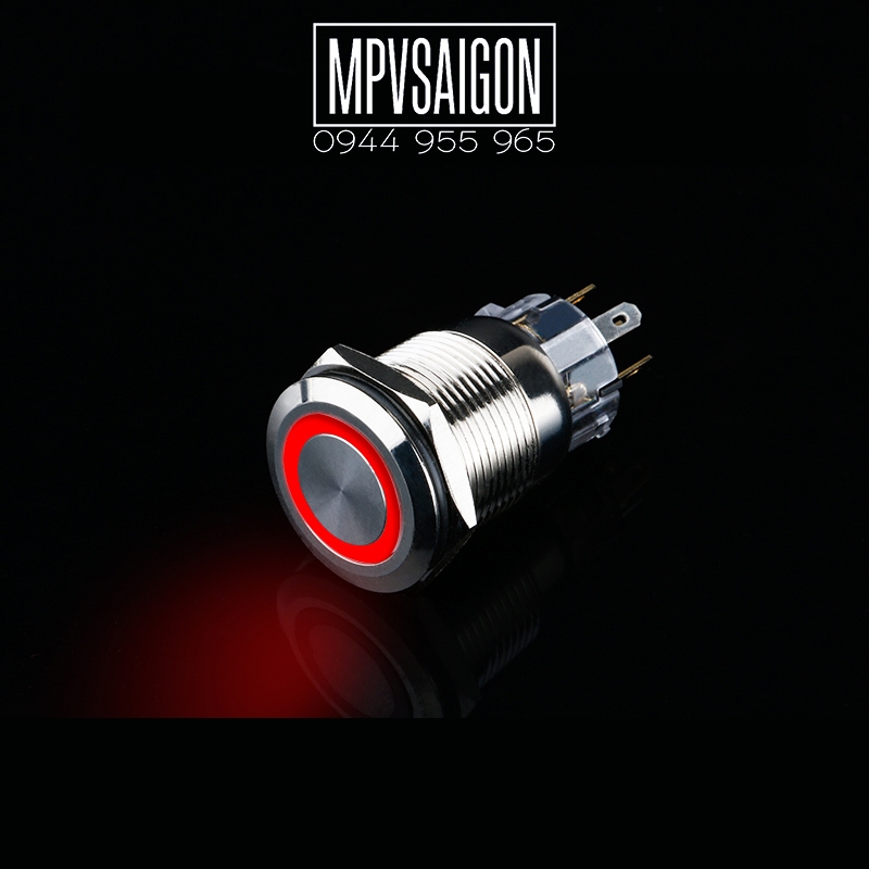 Công tắc kim loại19mm LED tròn 12V~24V
