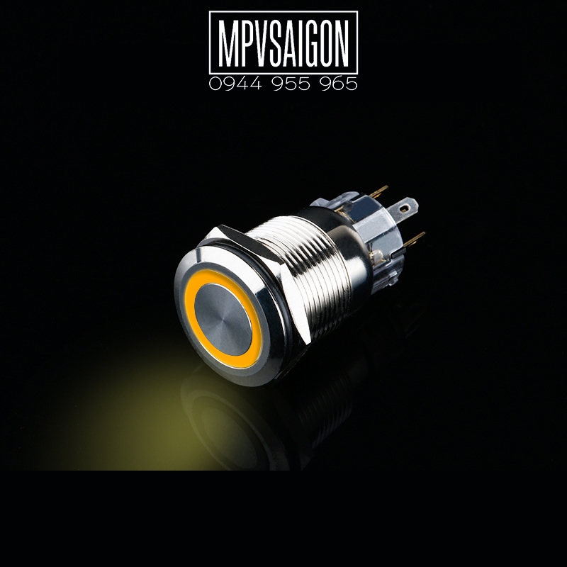 Công tắc kim loại19mm LED tròn 12V~24V
