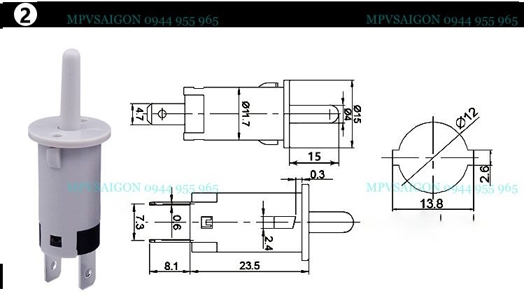 Công tắc tủ áo tròn không dây