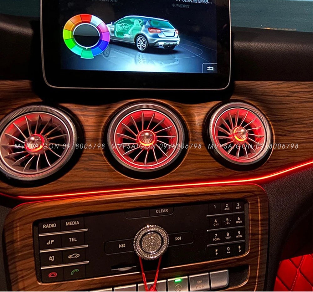 Cửa gió điều hoà Tuabin Led 64 màu cho xe Mercedes-Benz C, GLC Class (2015-2025)