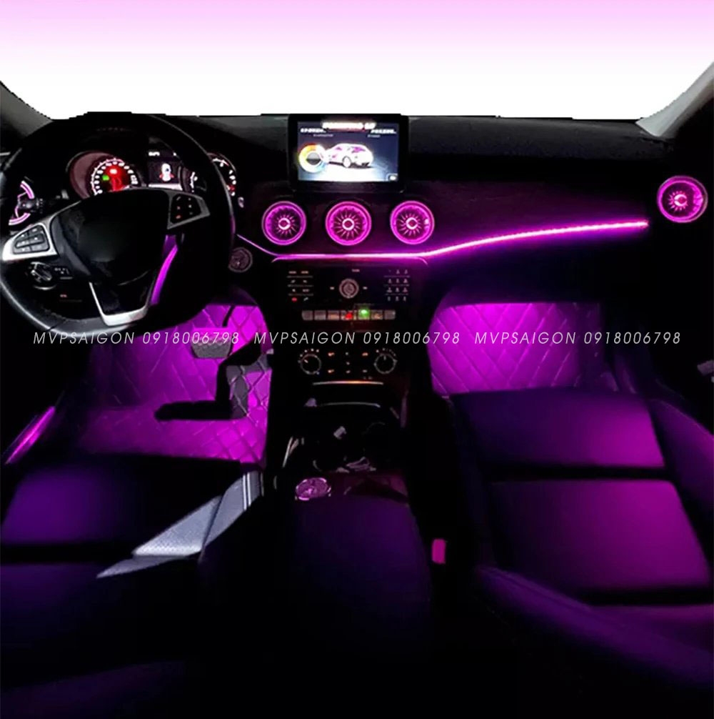 Cửa gió điều hoà Tuabin Led 64 màu cho xe Mercedes-Benz C, GLC Class (2015-2025)