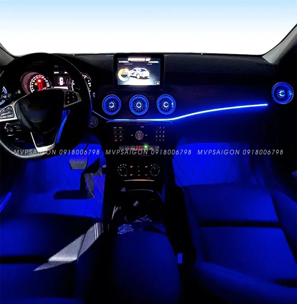 Cửa gió điều hoà Tuabin Led 64 màu cho xe Mercedes-Benz C, GLC Class (2015-2025)