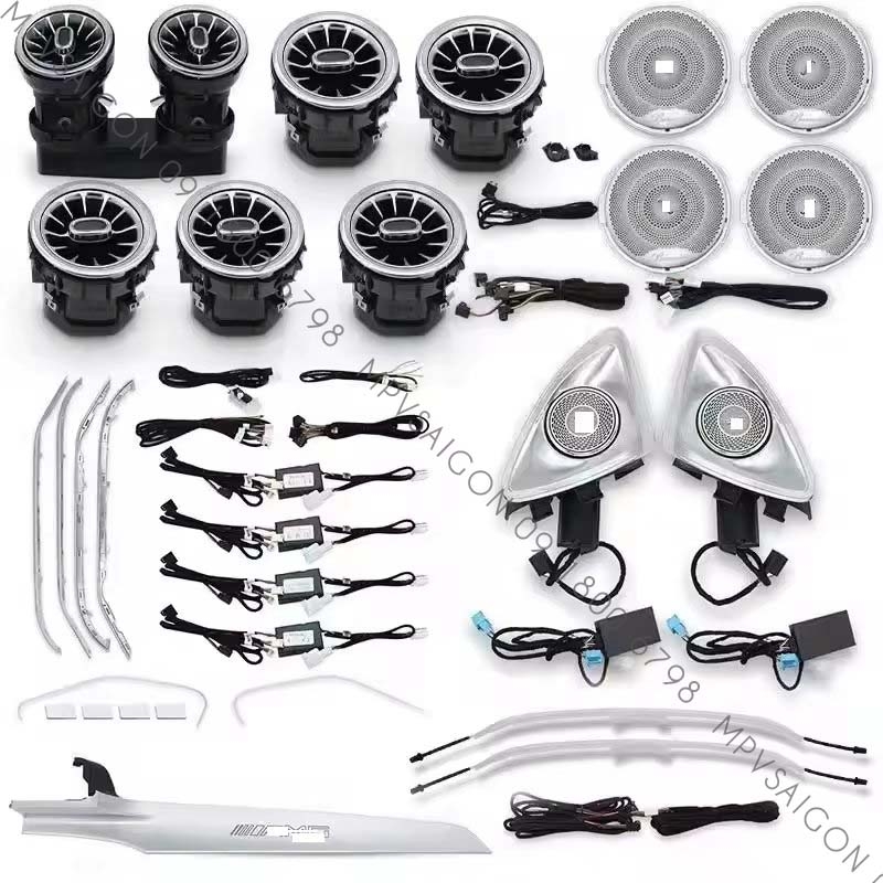 Cửa gió điều hoà Tuabin Led 64 màu cho xe Mercedes-Benz C, GLC Class (2015-2025)