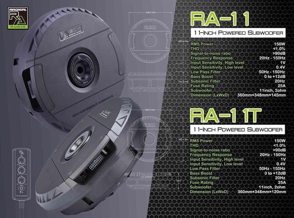 LOA SUB WOOFER đặt hốc bánh sơ cua RADICAL RA-11: nhỏ gọn mà uy lực