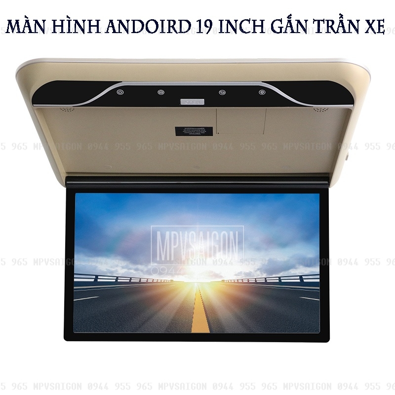 TV Màn hình android gập trần ốp trần xe 19 inch: báo giá mới nhất