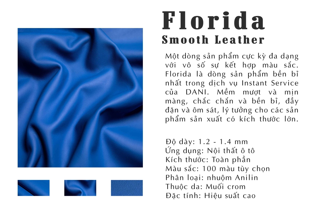 DANI - BẢNG MÀU DA NỘI THẤT FLORIDA