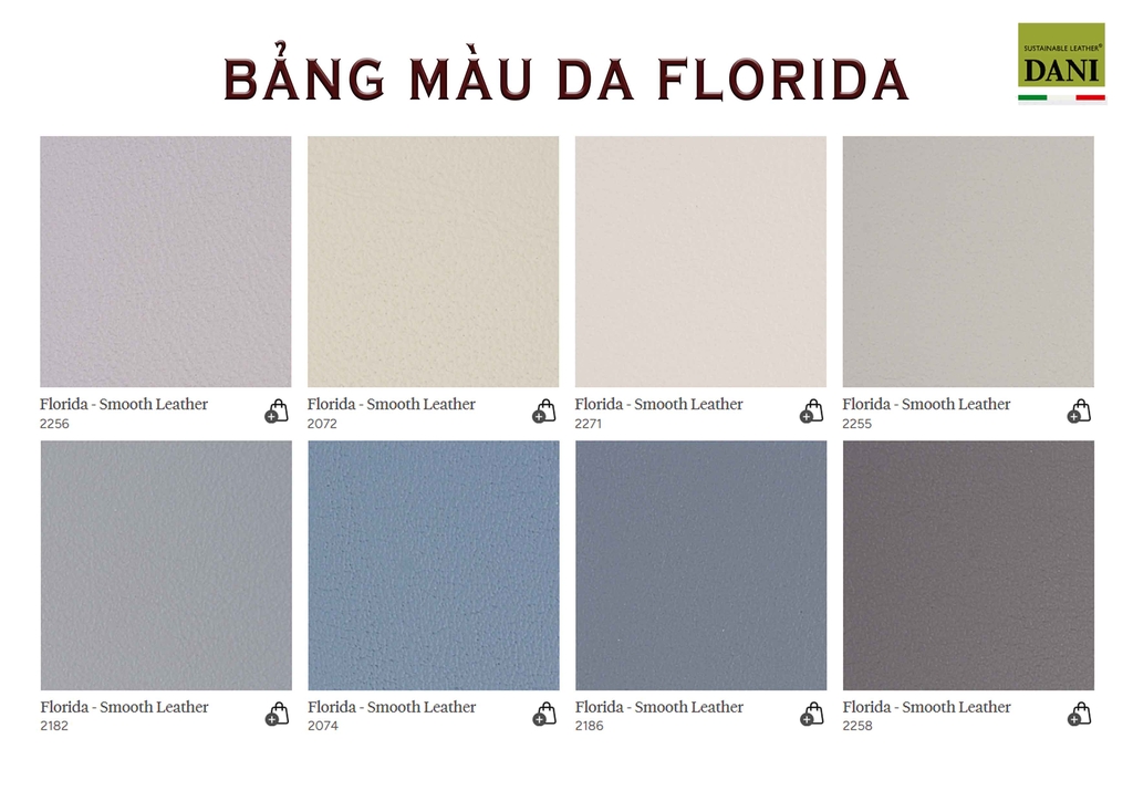 DANI - BẢNG MÀU DA NỘI THẤT FLORIDA