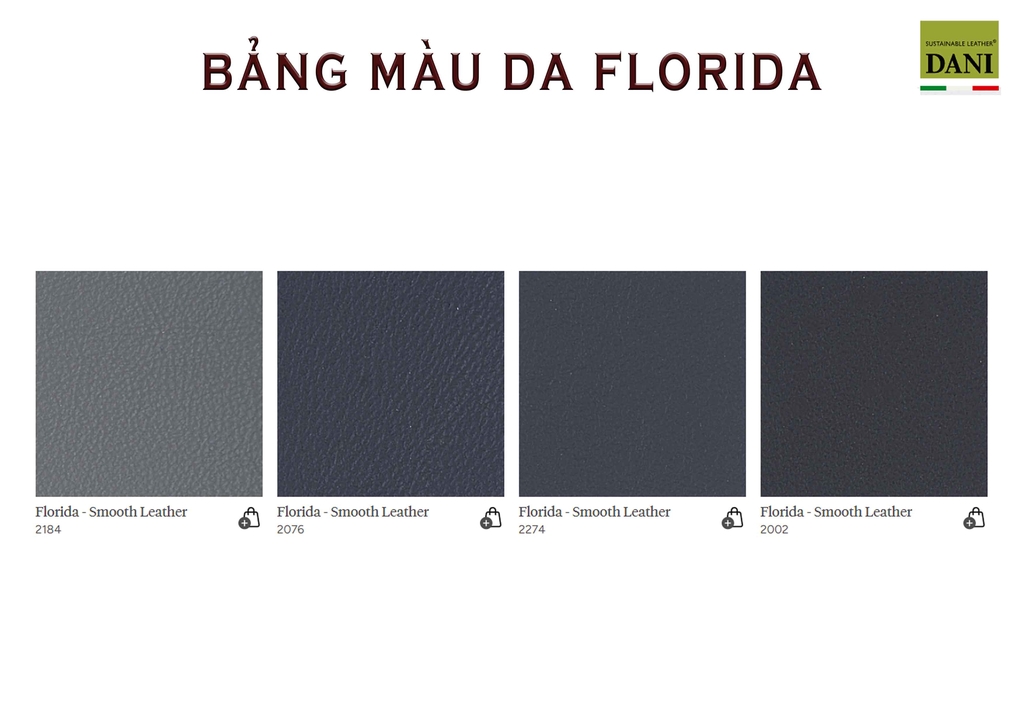 DANI - BẢNG MÀU DA NỘI THẤT FLORIDA