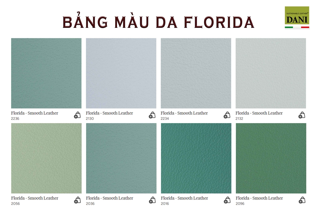 DANI - BẢNG MÀU DA NỘI THẤT FLORIDA
