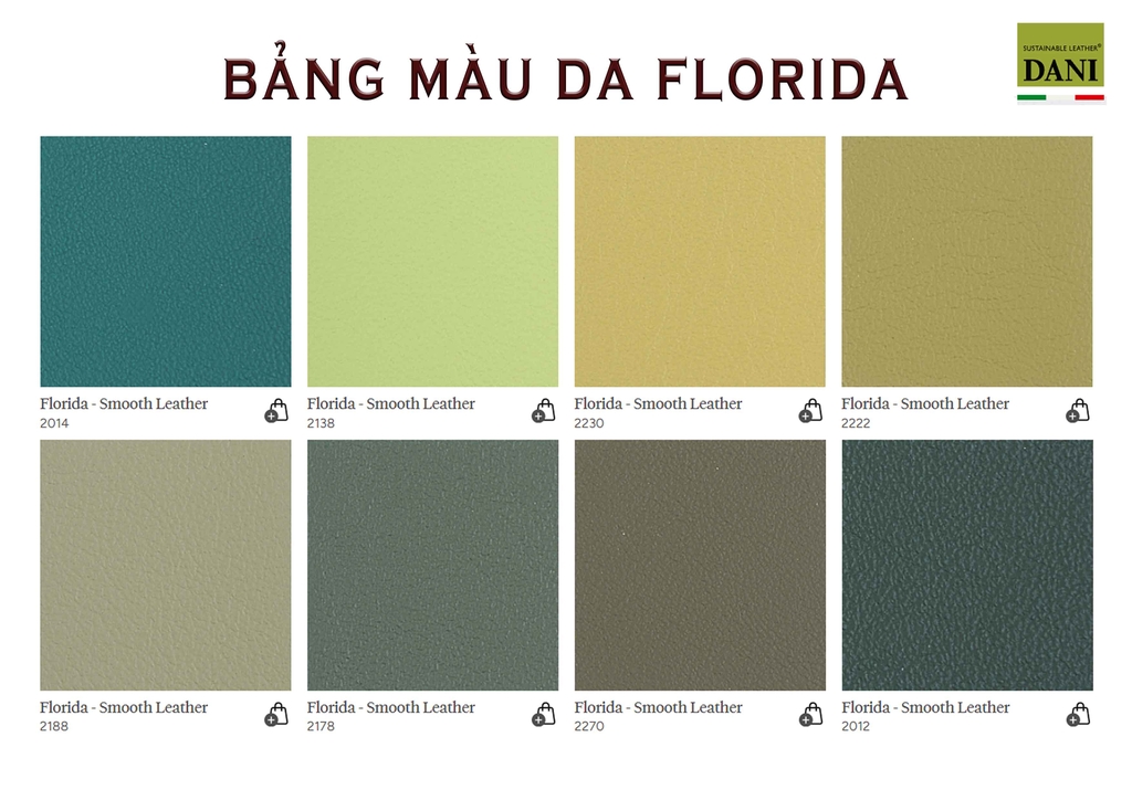 DANI - BẢNG MÀU DA NỘI THẤT FLORIDA
