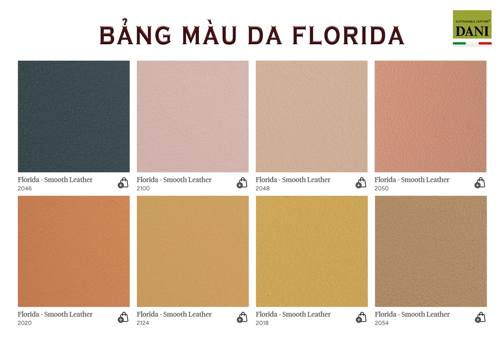 DANI - BẢNG MÀU DA NỘI THẤT FLORIDA