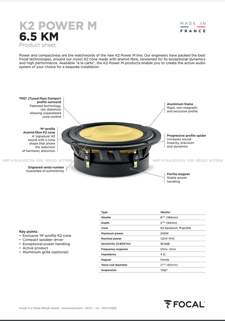 Focal K2 Power- 6.5 KM