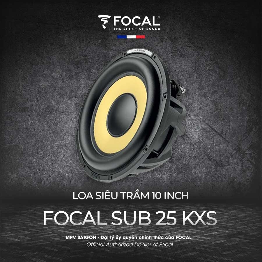 Focal Sub 25 KXS - Sub hơi 10 inch mỏng với màng loa aramid fiber đẳng cấp