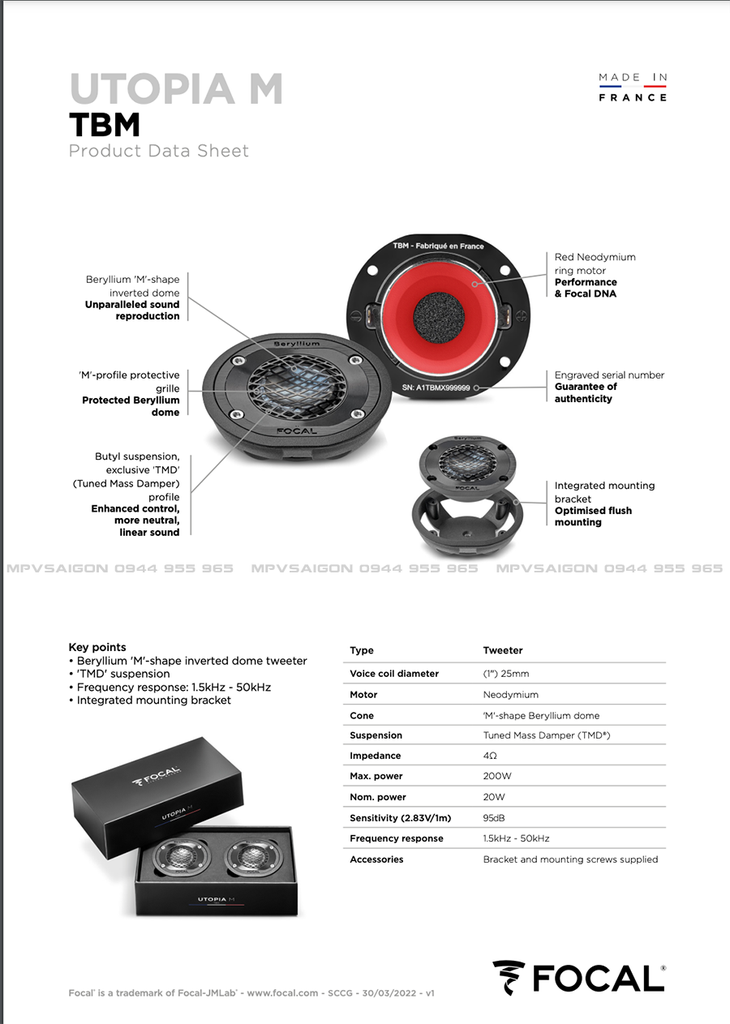 Focal Utopia M TBM: bộ tweeter đẳng cấp