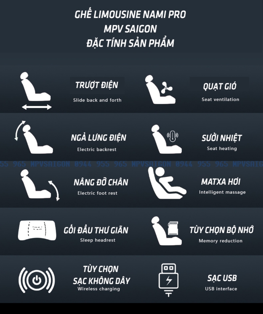 Ghế Limousine Nami 2.0