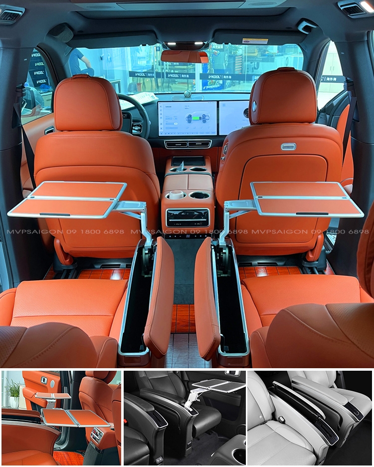 Ghế Limousine thương gia có bàn xếp gọn trong tay ghế
