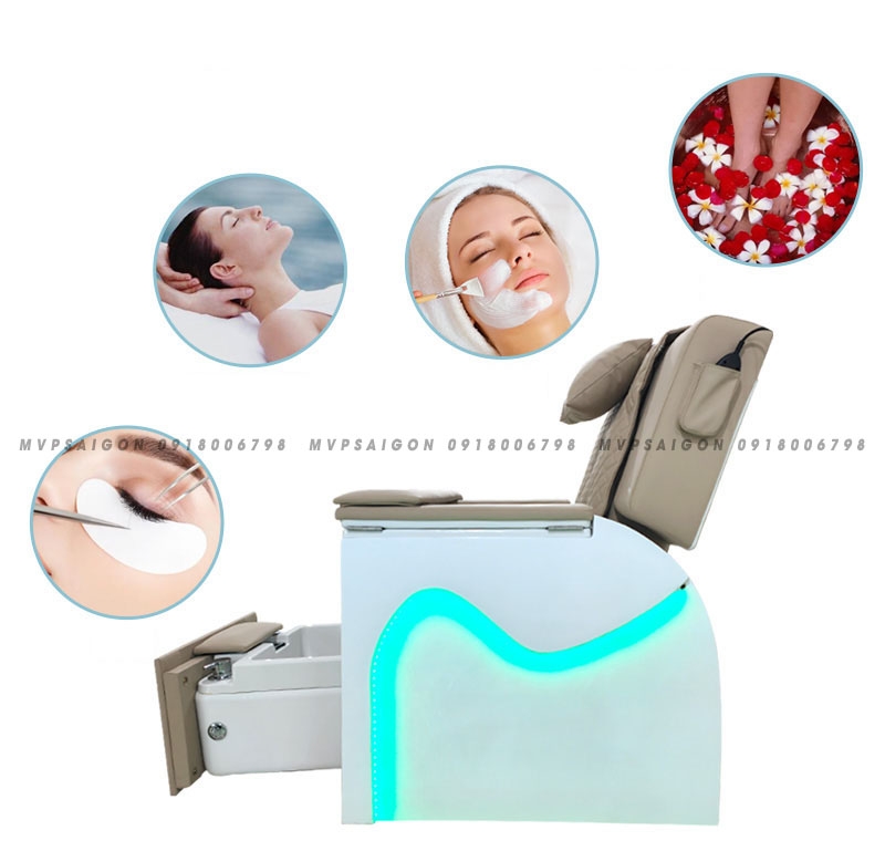 Ghế nails cao cấp tích hợp massage kiểu dáng sofa