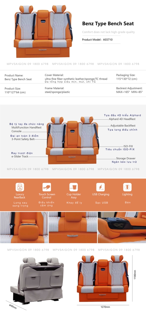 Ghế thương gia Limousine Alpha Sofa bed tại MPVSAIGON