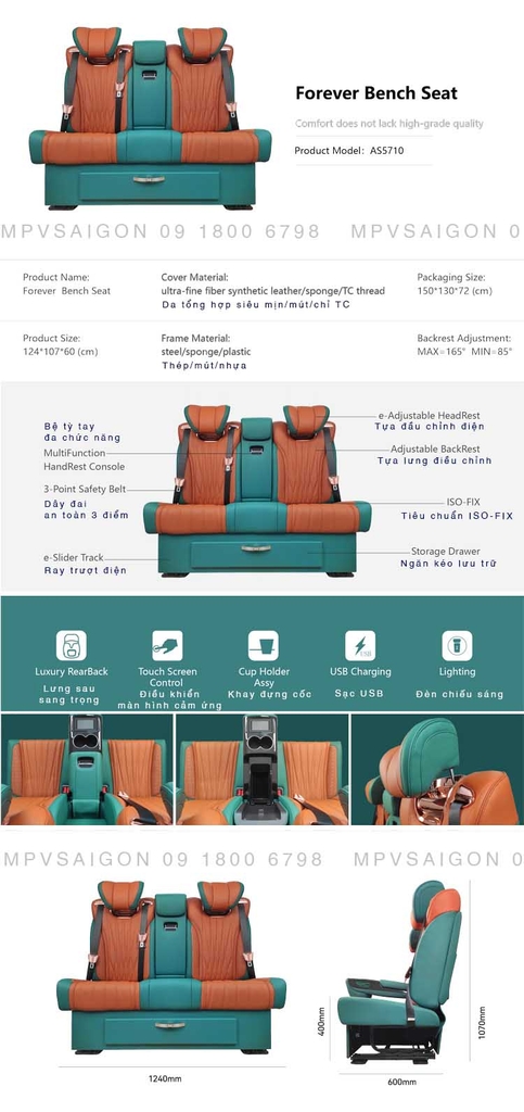 Ghế thương gia Limousine sofa bed Forever tại MPVSAIGON