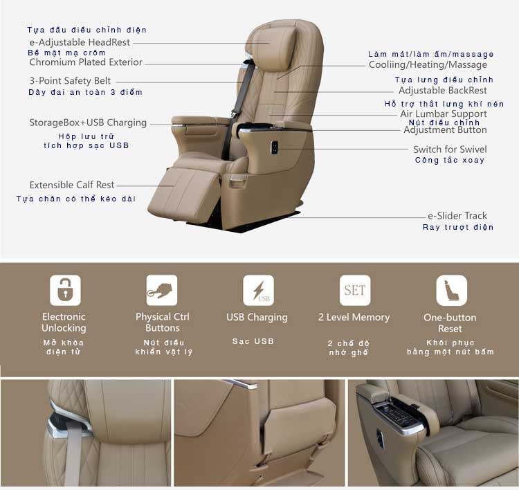 Ghế Thương gia Limousine Lexus LM tại MPVSAIGON