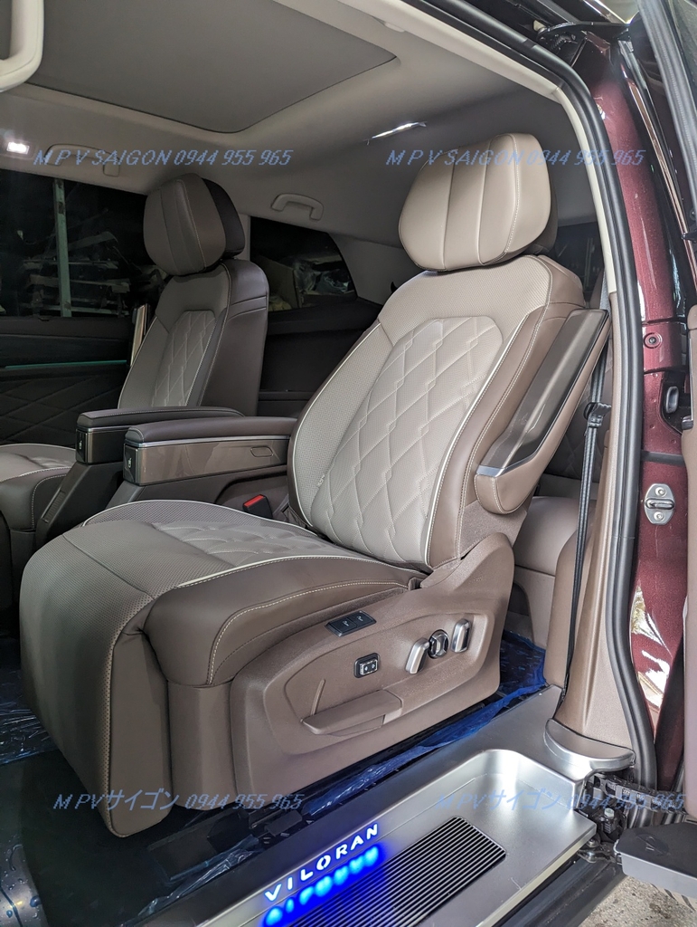 Volkswagen Viloran độ ghế chỉnh điện trượt điện tự động và xoay ghế