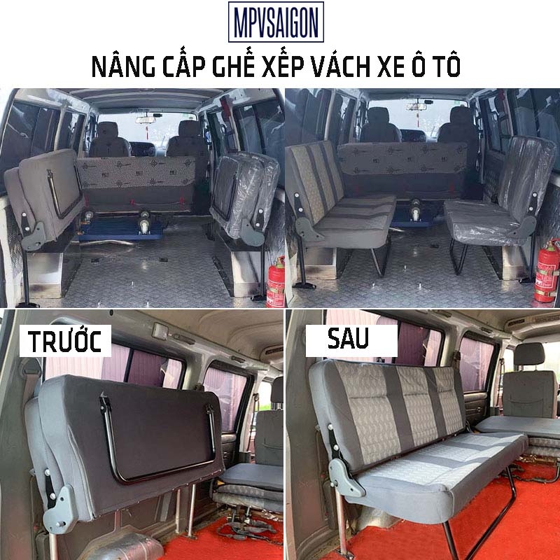 Ghế ô tô ngả thành giường - ghế xếp vách ô tô - ghế băng ba ngả thành giường xe ô tô limousine
