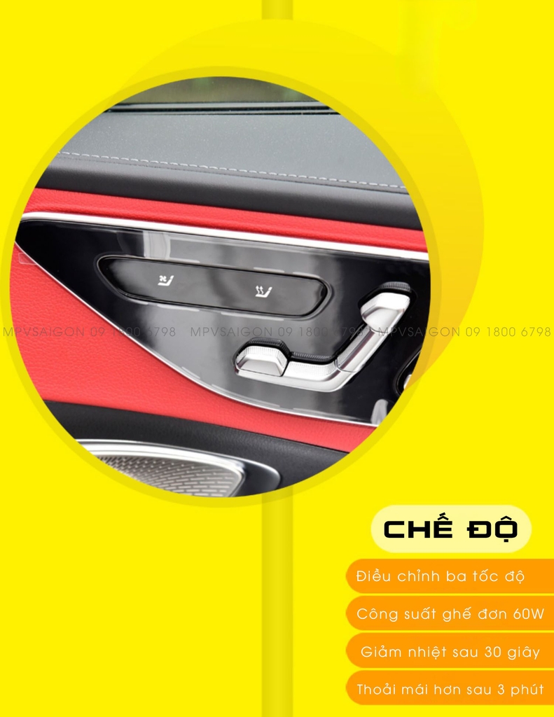 Quạt thông gió mát ghế - sưởi nhiệt ghế xe Mercedes Benz C-class E-class GLC GLB
