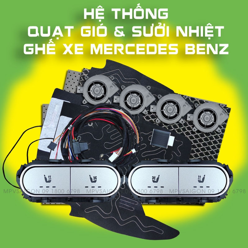 Quạt thông gió mát ghế - sưởi nhiệt ghế xe Mercedes Benz C-class E-class GLC GLB