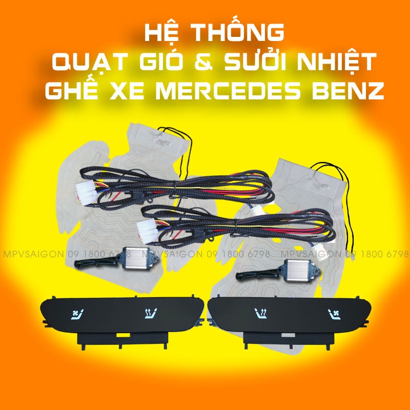 Quạt thông gió mát ghế - sưởi nhiệt ghế xe Mercedes Benz C-class E-class GLC GLB
