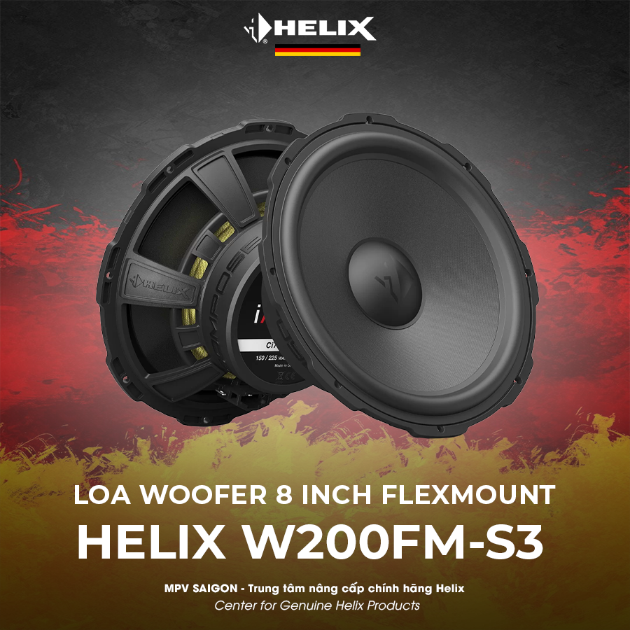 HELIX LOA I7 WOOFER 8″ FLEXMOUNT WOOFER 3 OHM CI7 W200FM-S3, GỒM LƯỚI LOA