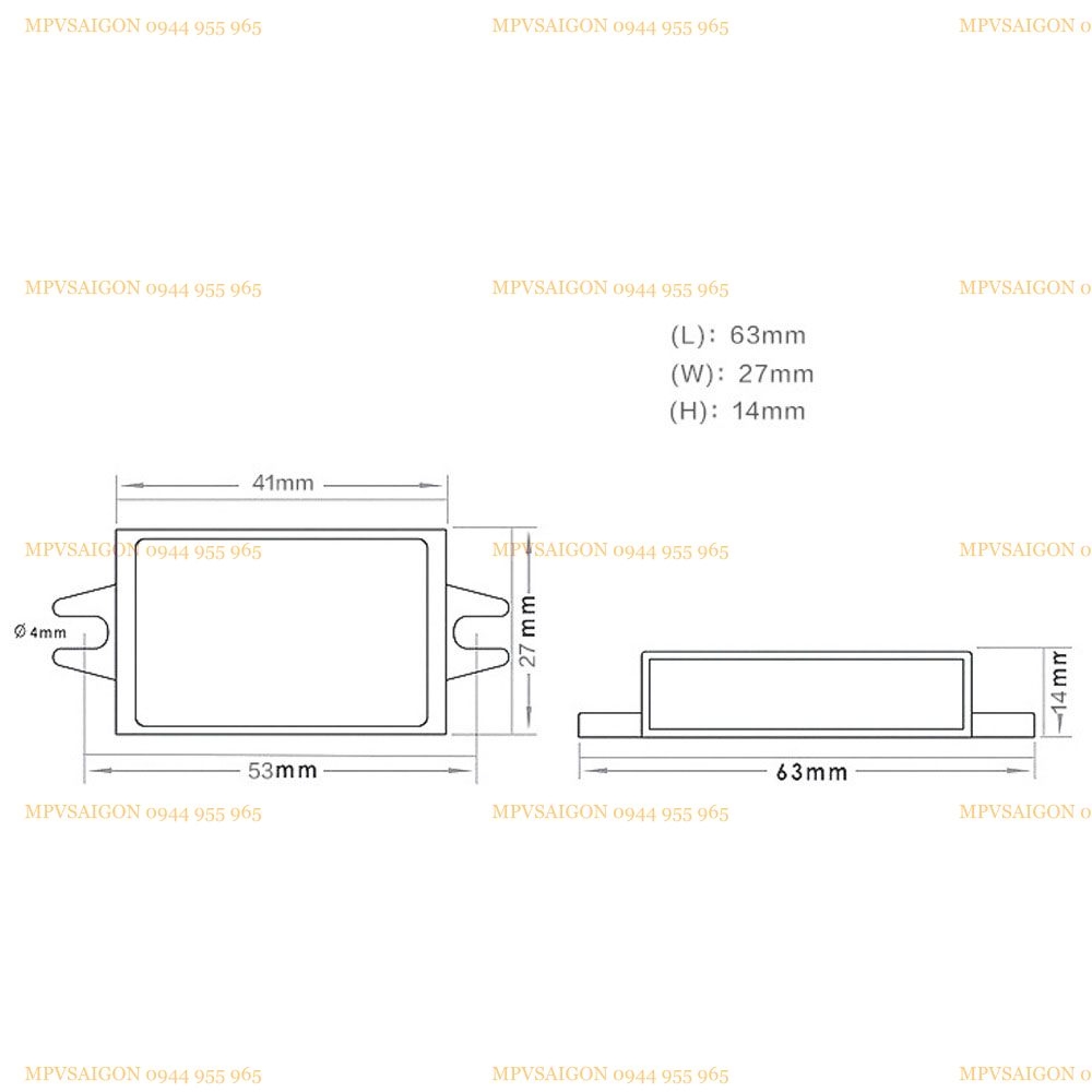 Biến áp chuyển điện vào 12~24V ra 5V 3A USB đôi