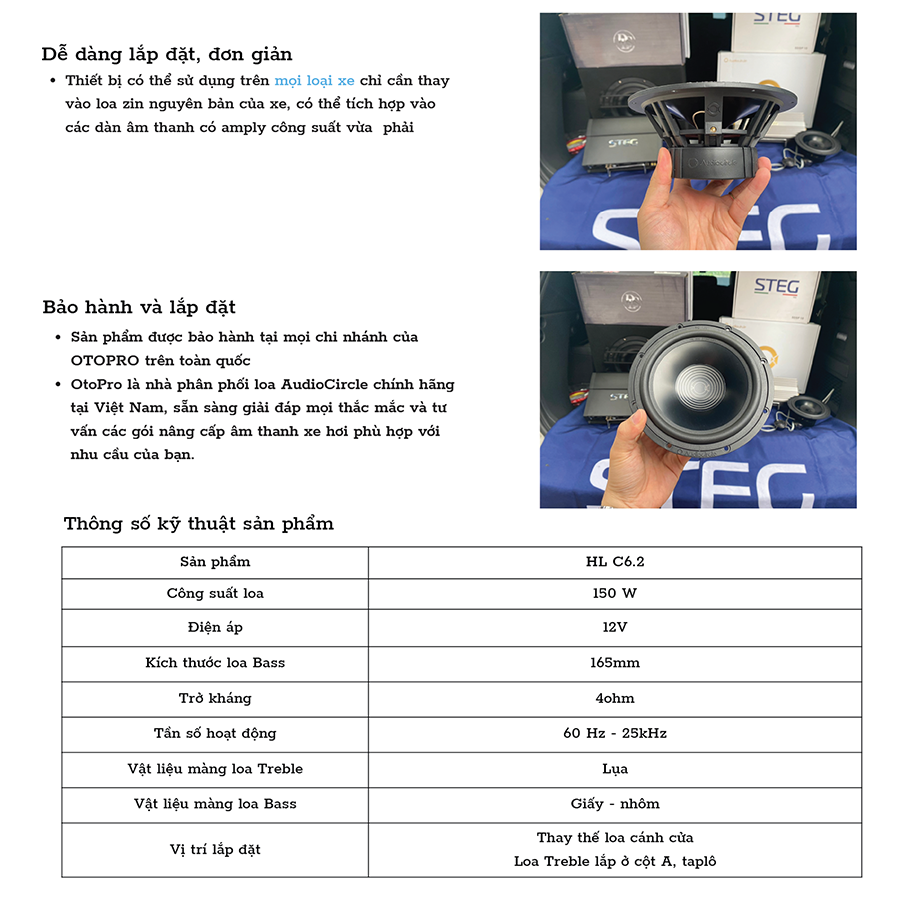 AUDIOCIRCLE HL C6.2 - LOA CÁNH PHÂN TẦN 2-WAY