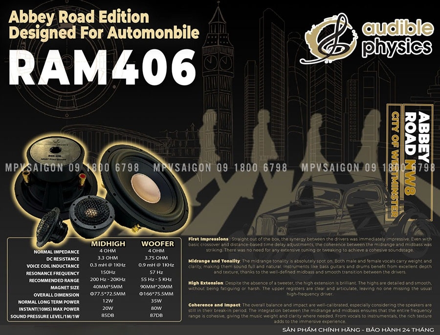 Loa phân tần Audible Physics Ram 406 Abbey Road Edition